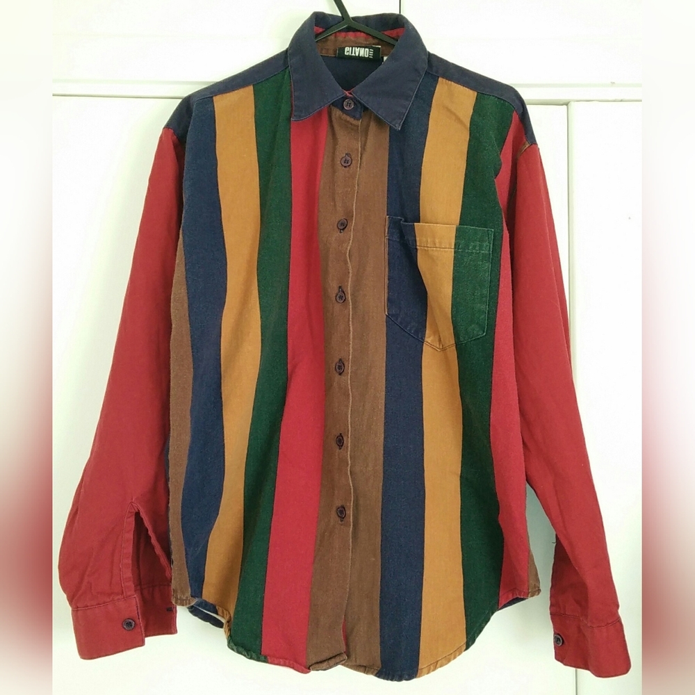 Unisex Vintage 90s Colour Block Shirt